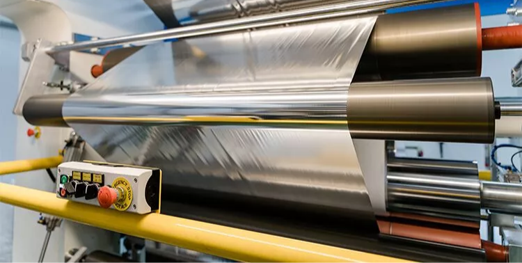 Mesin di percetakan kemasan dengan bahan metalized