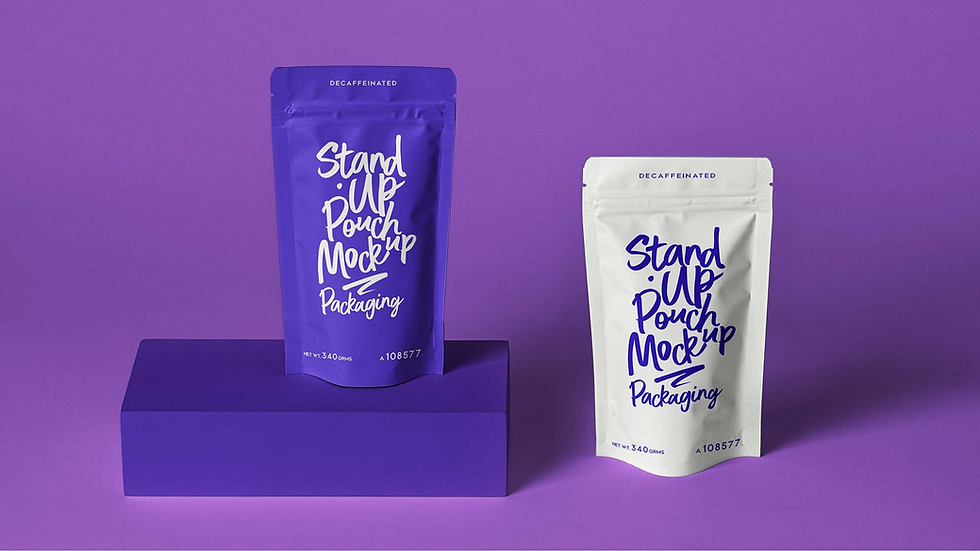 Kemasan standing pouch full color yang bisa custom ukuran dan bahan material kemasannya