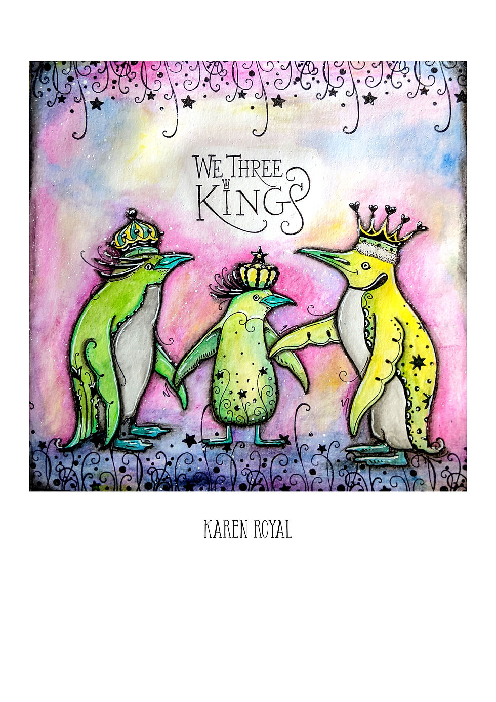 Thumbnail: Pink Ink Designs Stamp - We Three Kings - Penguins