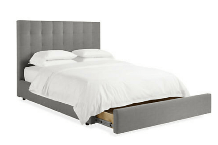 Room & Board Avery Upholstered Bed with Storage -- Sanabria & Co. loves this platform bed storage solution.