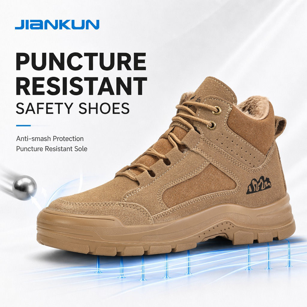 50% Off JIANKUN Mid Cut Sneakers Anti-Smash Composite Toe Steel Toe Comfortable