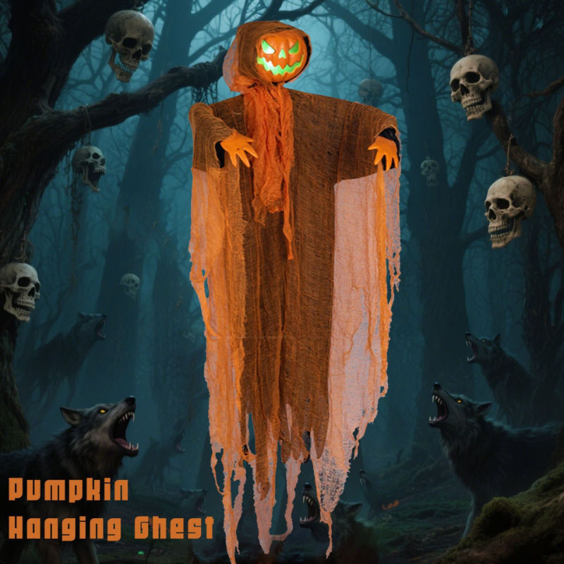 Halloween Decoration Luminous Demon Pumpkin Scarecrow Hanging Ornaments Turned H