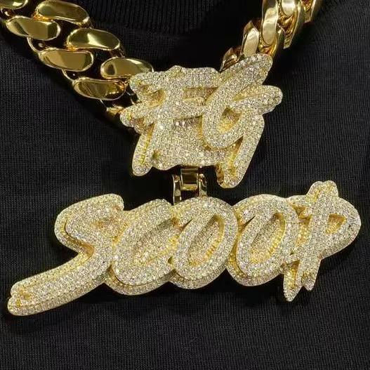 Hip Hop Custom Moissanite Pendant For Men Personalized Letter Name Design 925 St
