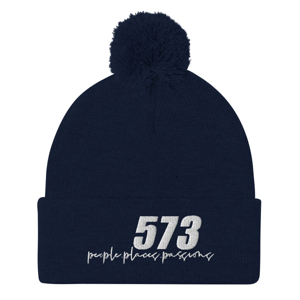 Pom-Pom Beanie - Embroidered