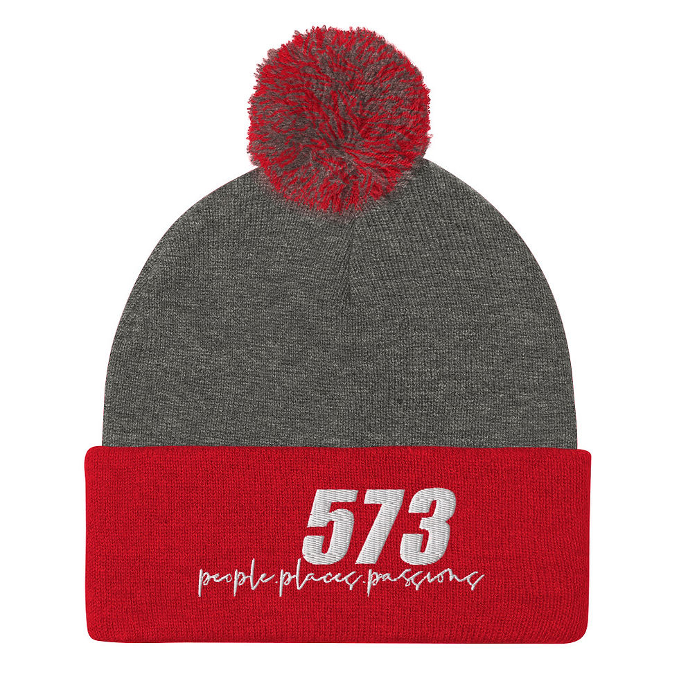 Thumbnail: Pom-Pom Beanie - Embroidered
