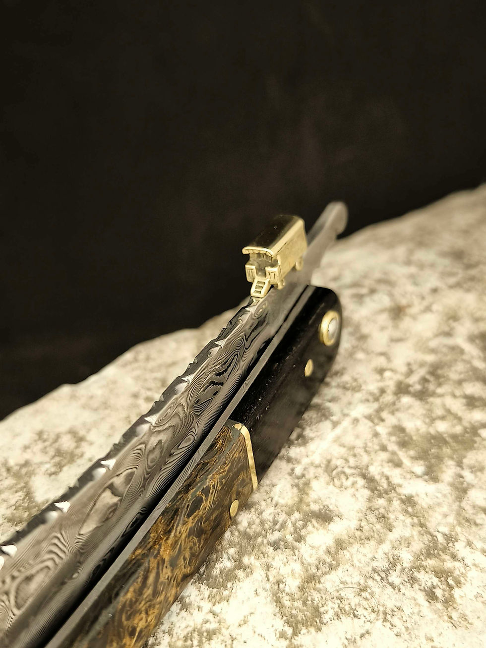 Miniature : Couteau Compagnon greffoir roulotte damas " le gold" 