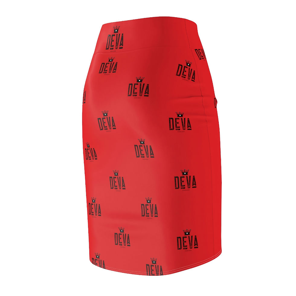 Thumbnail: Deva Pencil Skirt (Blood Red)