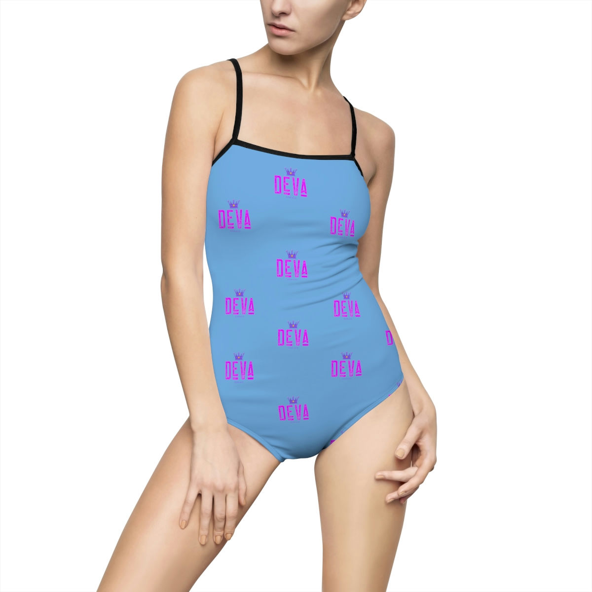 Deva 1pc Straps Swimsuit (Baby Blue)