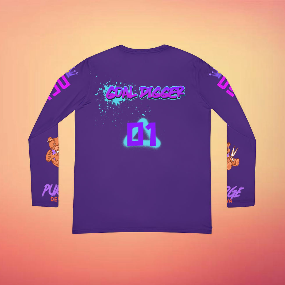 Thumbnail: Play DEVA Long Sleeve V-neck PURPLE (AOP)