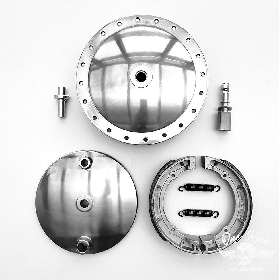 Thumbnail: Hamburger Drum Brake Kit - Harley Ironhead Shovelhead Choppers