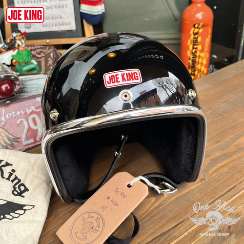 Joe King - JK400 Helmet - Glossy Black - Black Suede M size 