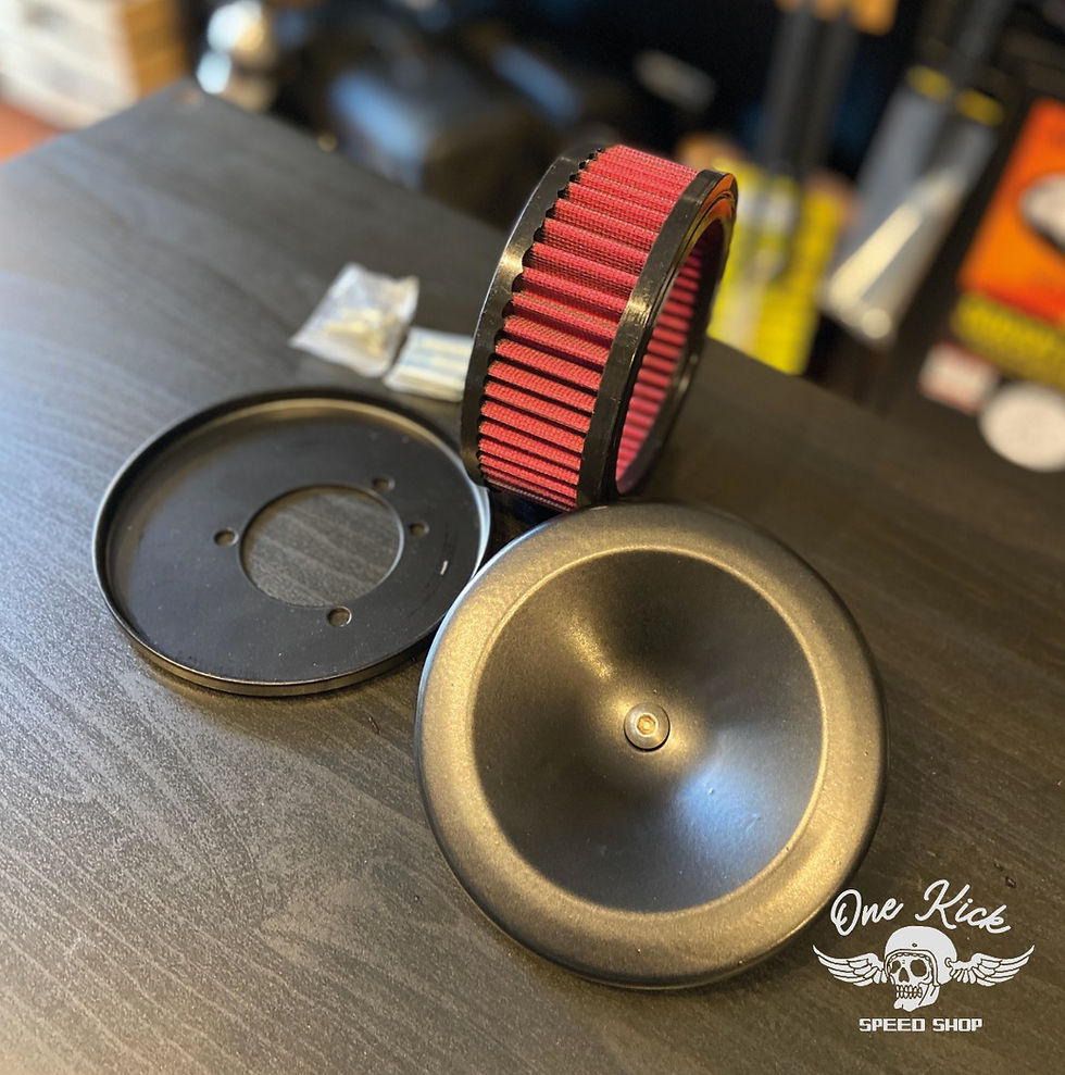Thumbnail: Big Bowl Black Air Cleaner for CV Carbs and HD EFI