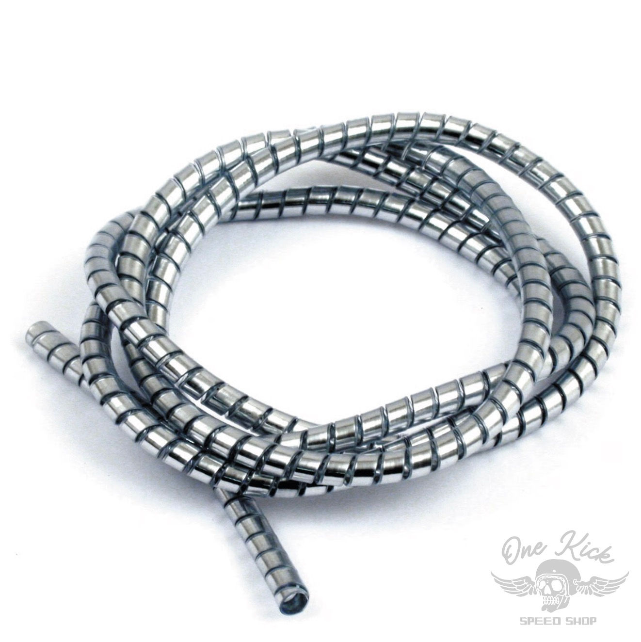 Chrome cable & wire cover, 5ft. (150cm). 6mm id