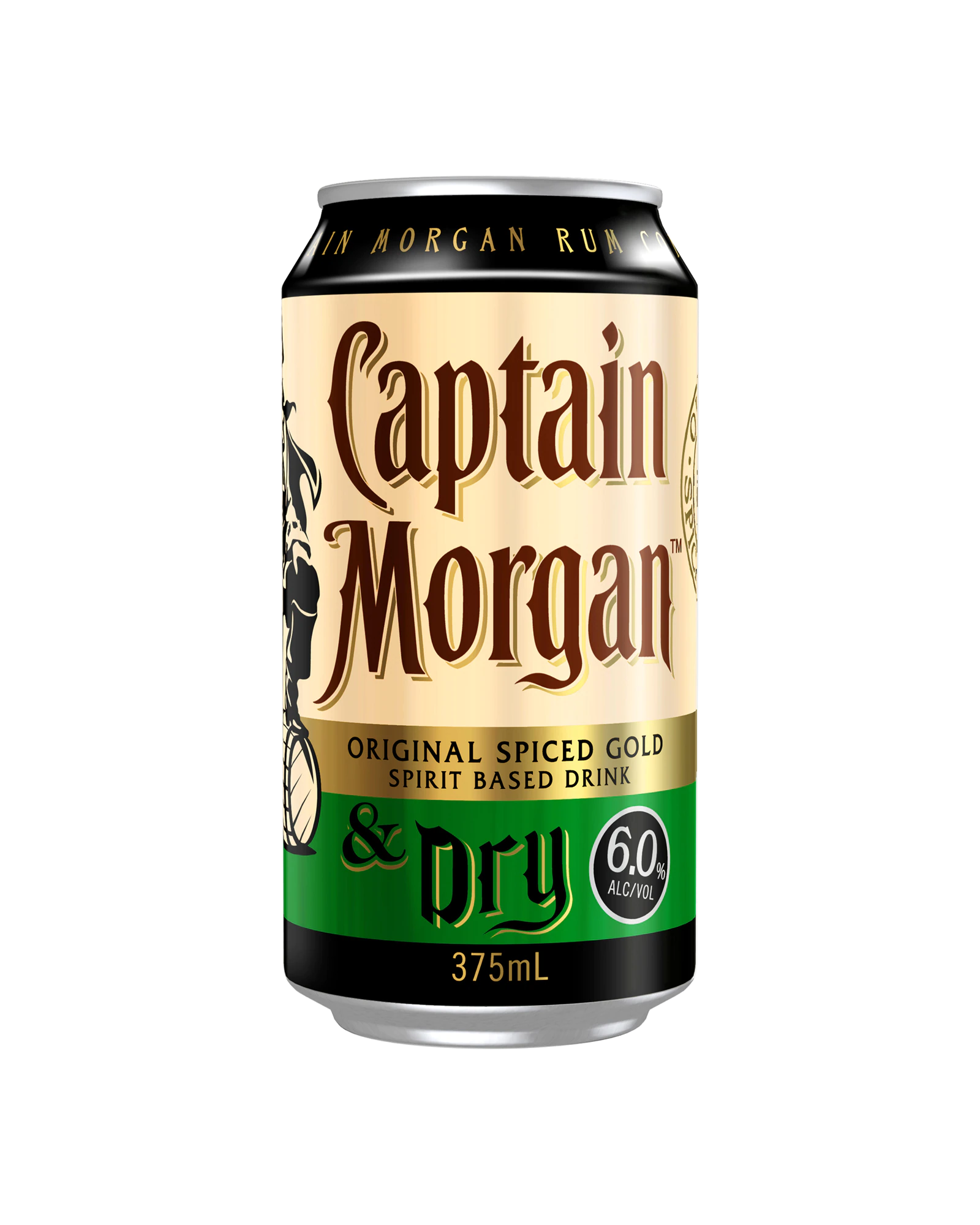 Caption Morgan Original Spiced Gold & Dry Cans 375mL