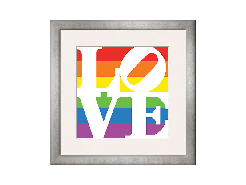 Thumbnail: Love Sign White on Rainbow