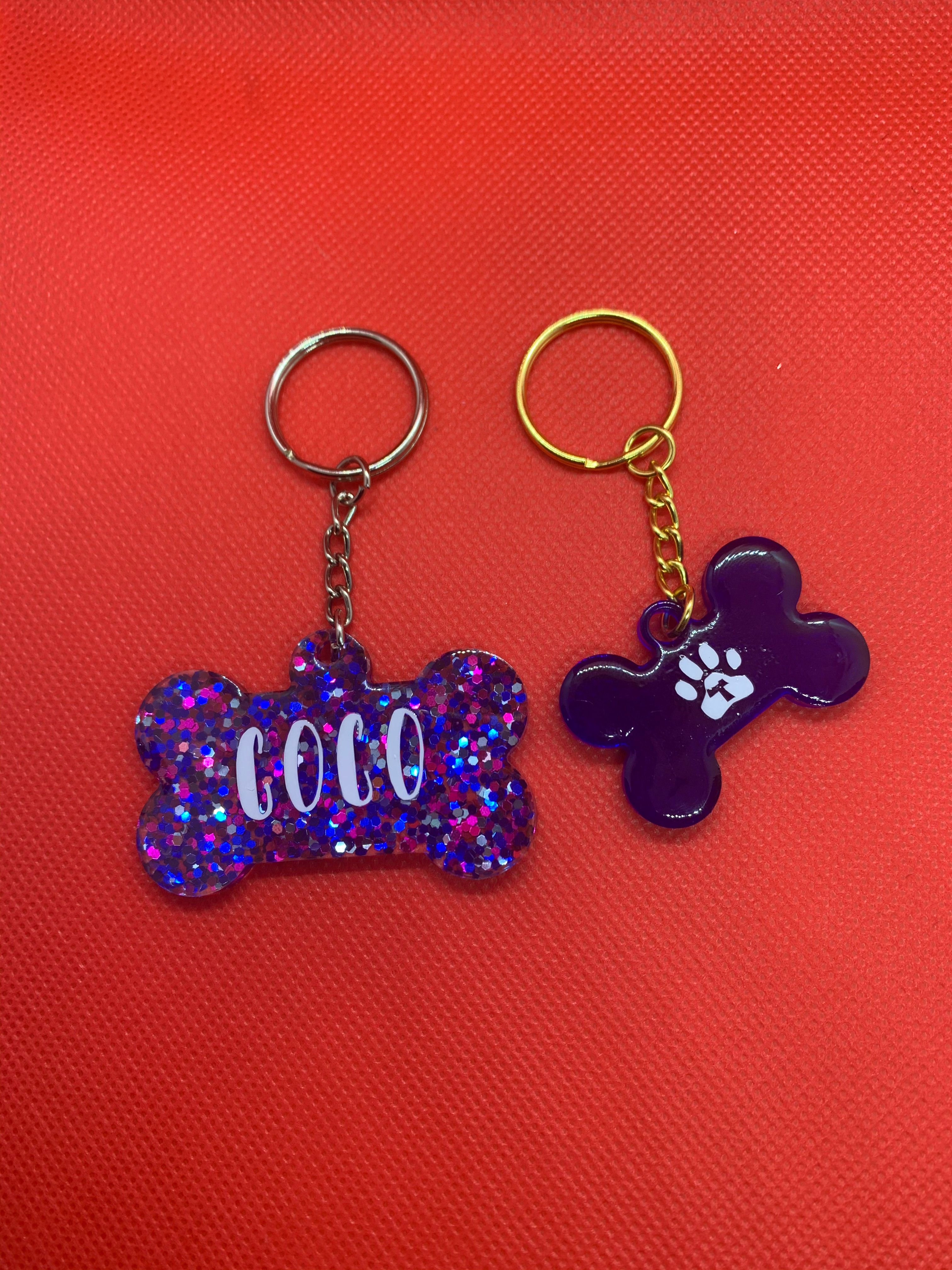 Custom Dog Bone Shaped Keychains