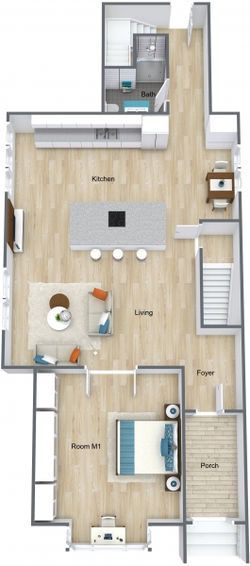 Sandwich - Level 1 - 3D Floor Plan