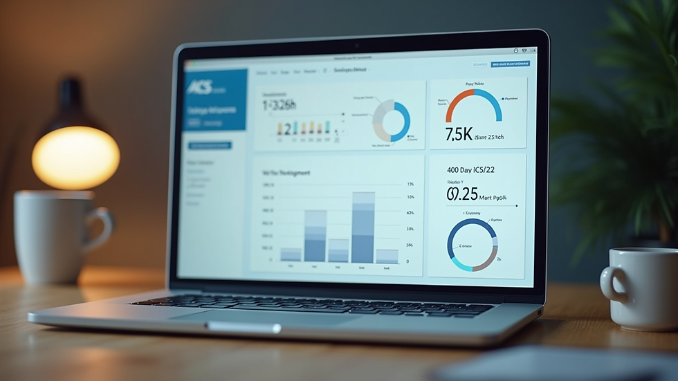 Close-up view of a laptop screen displaying an online HR dashboard