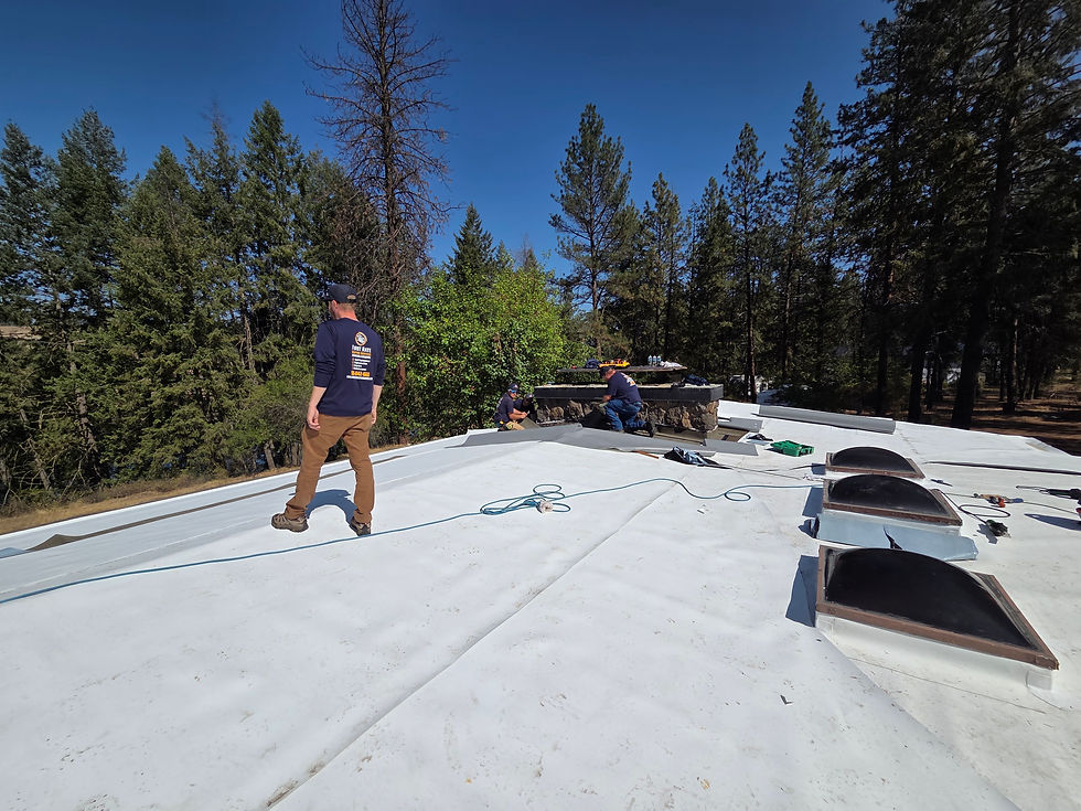 Commercial Crew at Work by First Rate Roofing Services