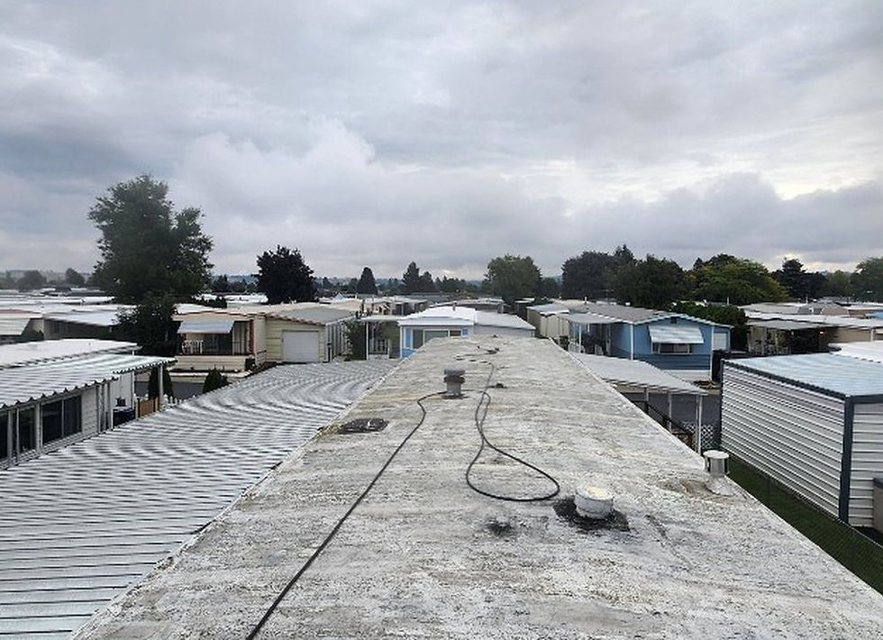 Mobile Home Roof Coating, Before by First Rate Roofing Services