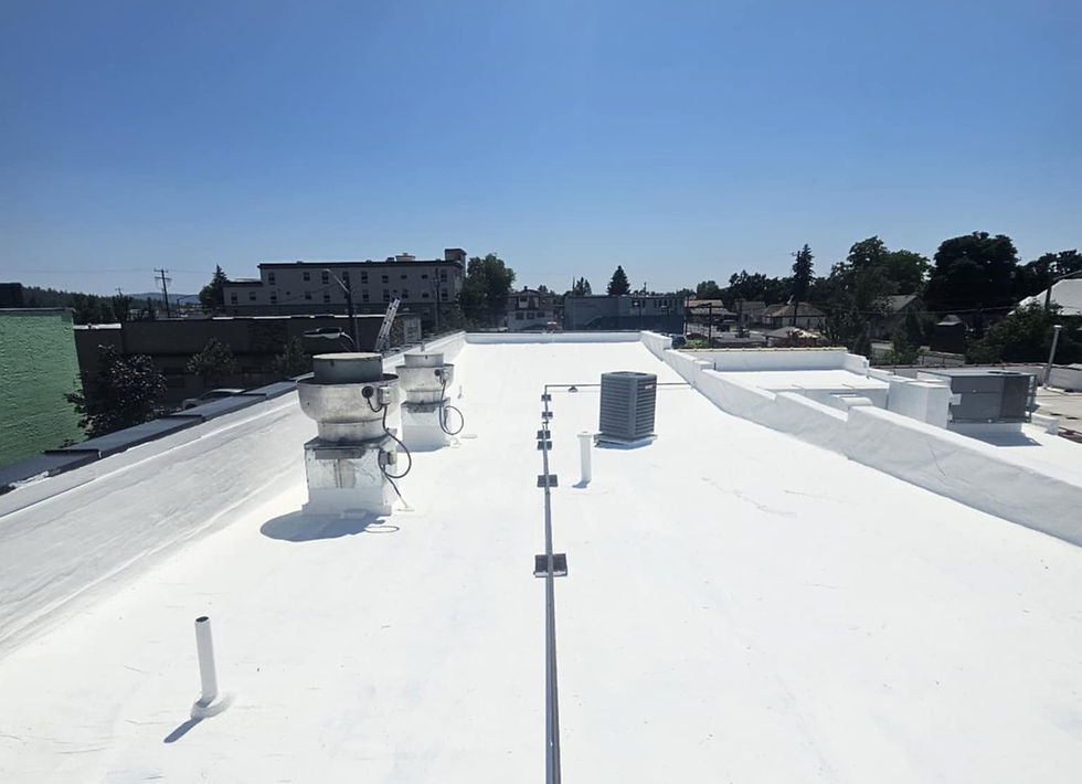 White TPO Reroof, After by First Rate Roofing Services