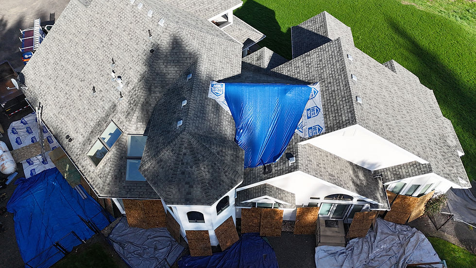 Emergency Tarp, Before Repair by First Rate Roofing Services