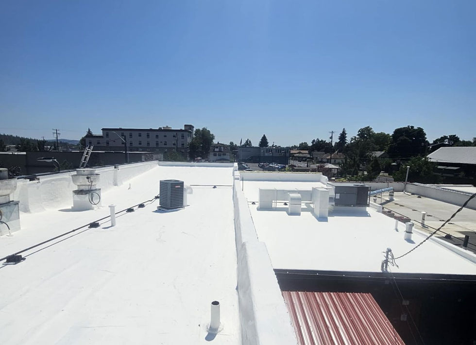 White TPO Reroof, After by First Rate Roofing Services