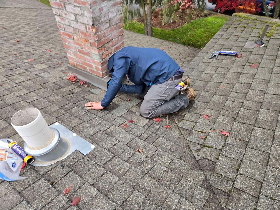 Shingle Repair in Progress by First Rate Roofing Services