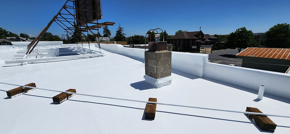 Commercial Roof Coating, After by First Rate Roofing Services
