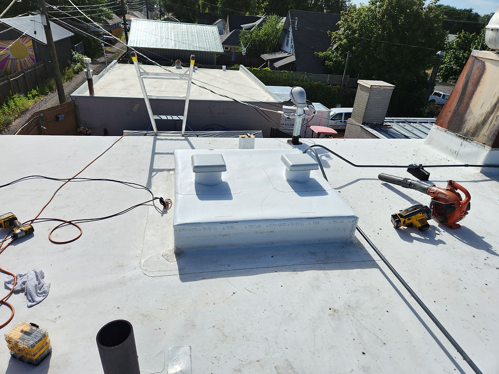 Commercial Curb Rebuild, During by First Rate Roofing Services