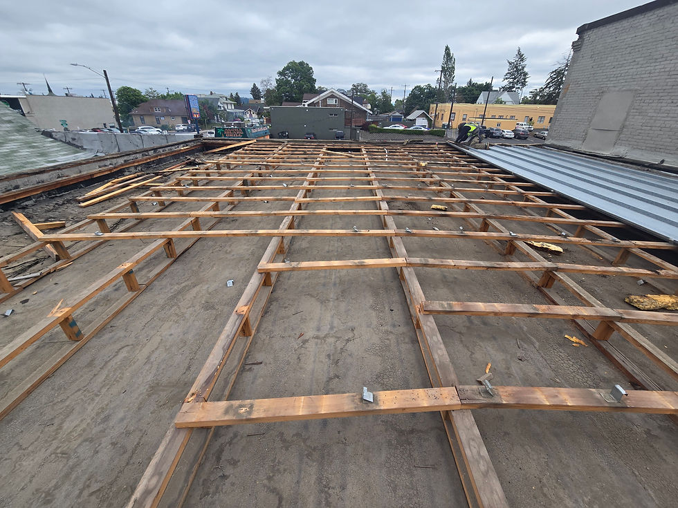 Commercial Reroof, During by First Rate Roofing Services