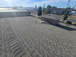 GAF shingle roof on a large building in North Spokane, WA