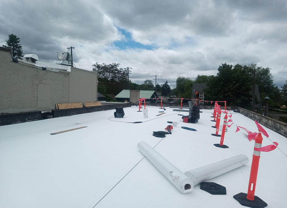 Commercial Reroof, During by First Rate Roofing Services