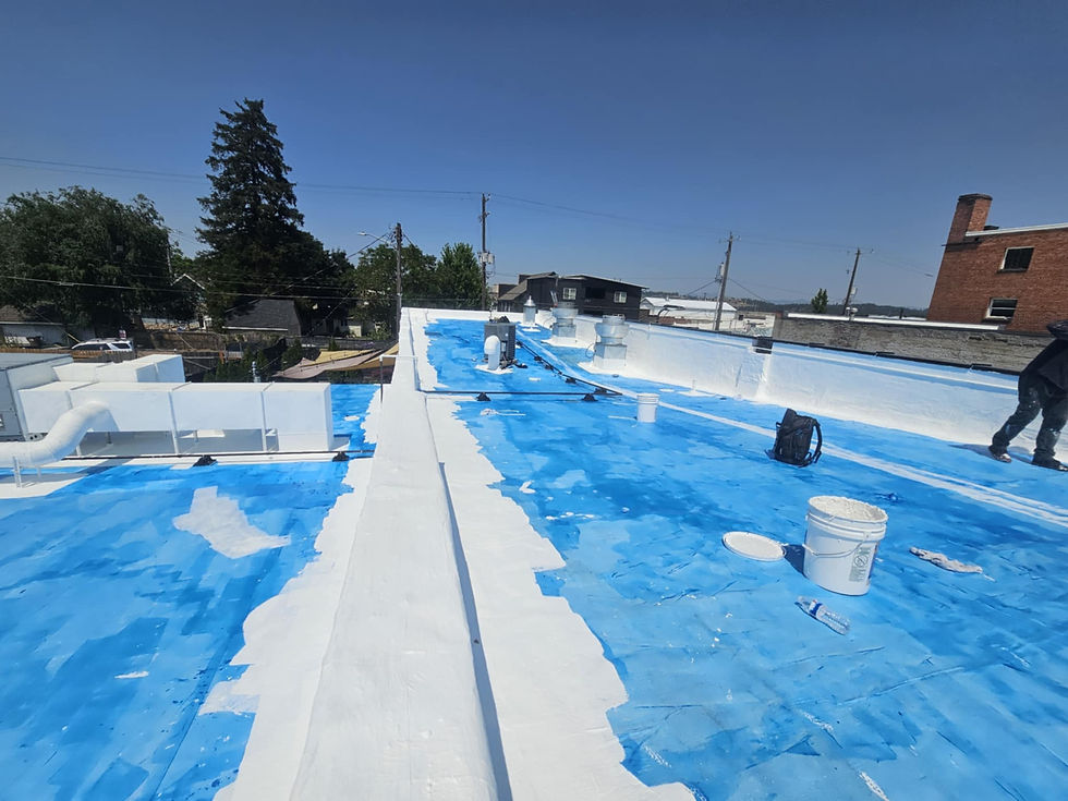 Roof Coating, Base Coat by First Rate Roofing Services