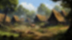 deer and houses