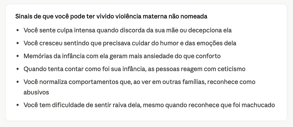 violência praticada por mães