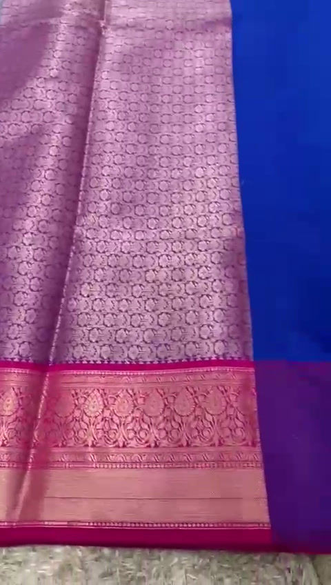 Thumbnail: ROYAL BLUE BANARAS KATAN SILK SAREE