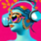 blue face head phones