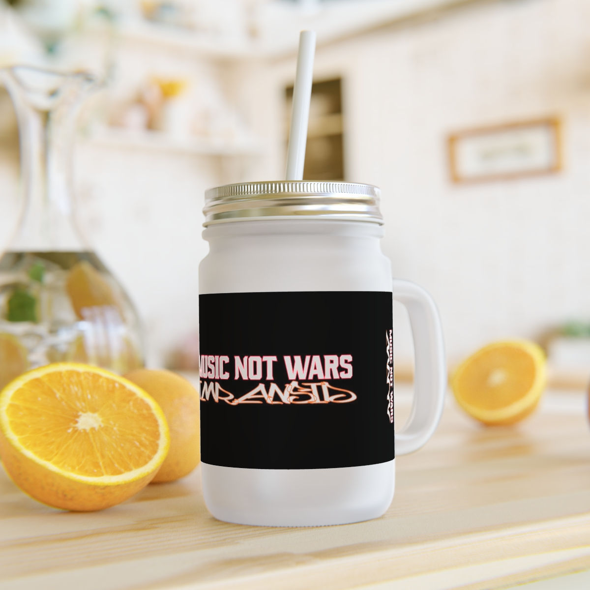 Music Not Wars Mason Jar