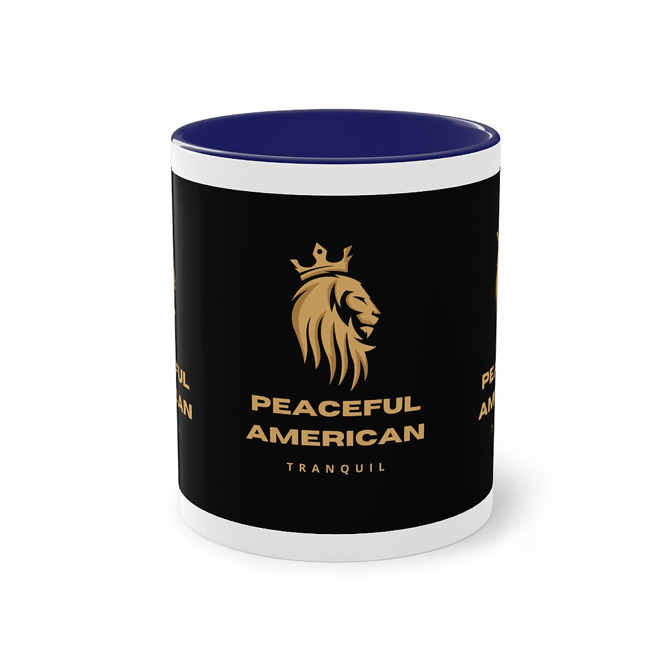 Thumbnail: Peaceful American Two-Tone Coffee Mug, 11oz