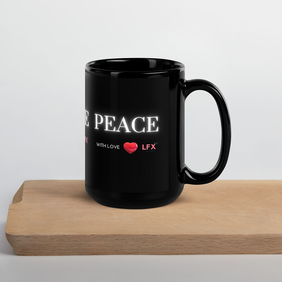 Thumbnail: PEACE Black Glossy Mug