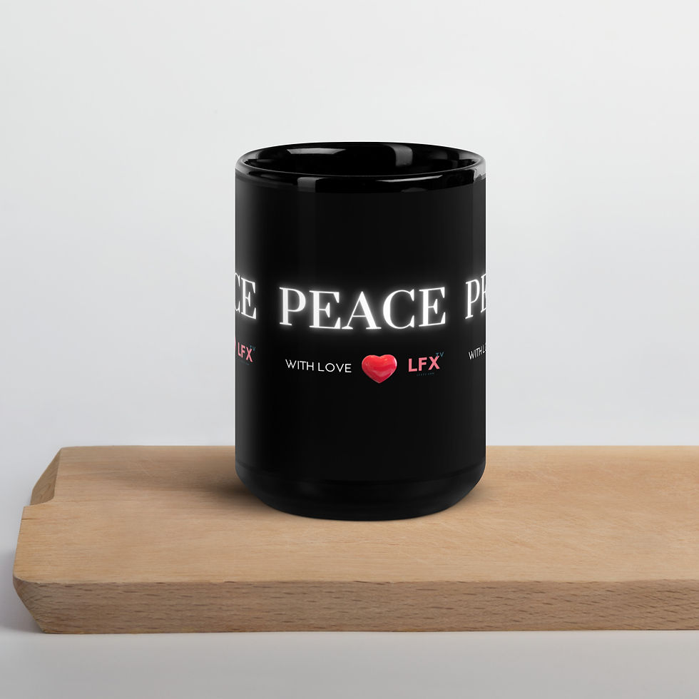Thumbnail: PEACE Black Glossy Mug