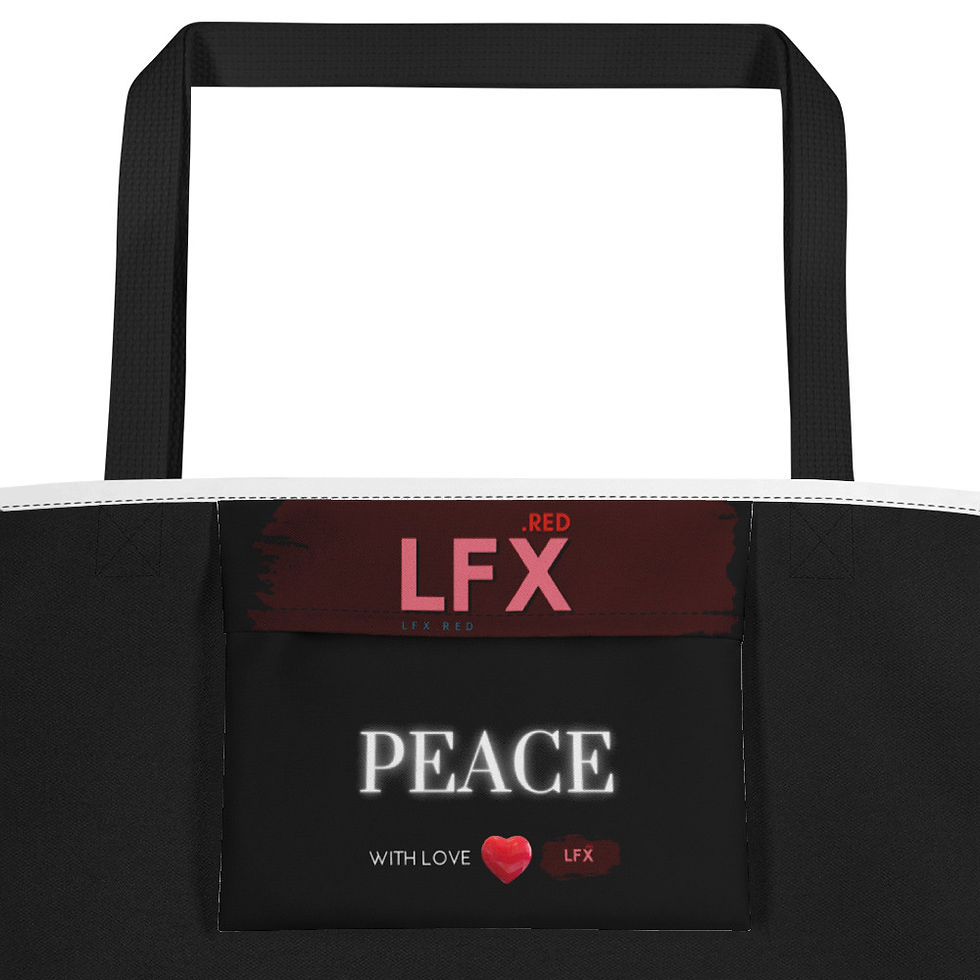 Thumbnail: PEACE All-Over Print Large Tote Bag