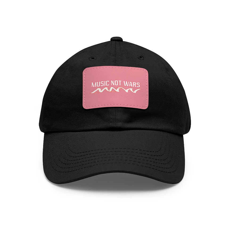 Thumbnail: Music Not Wars Hat with Leather Patch (Rectangle)