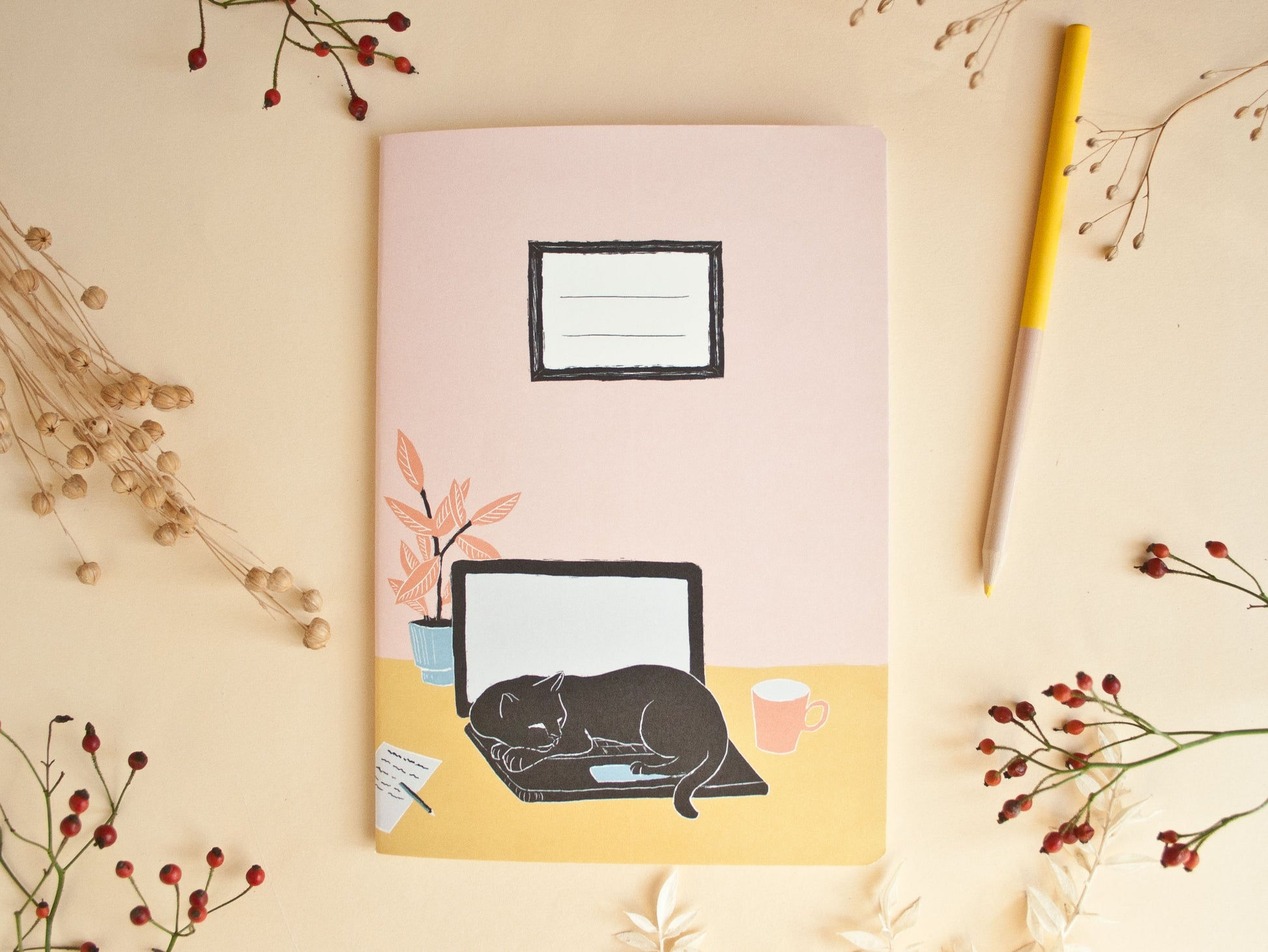 Notizheft | Katze & Laptop