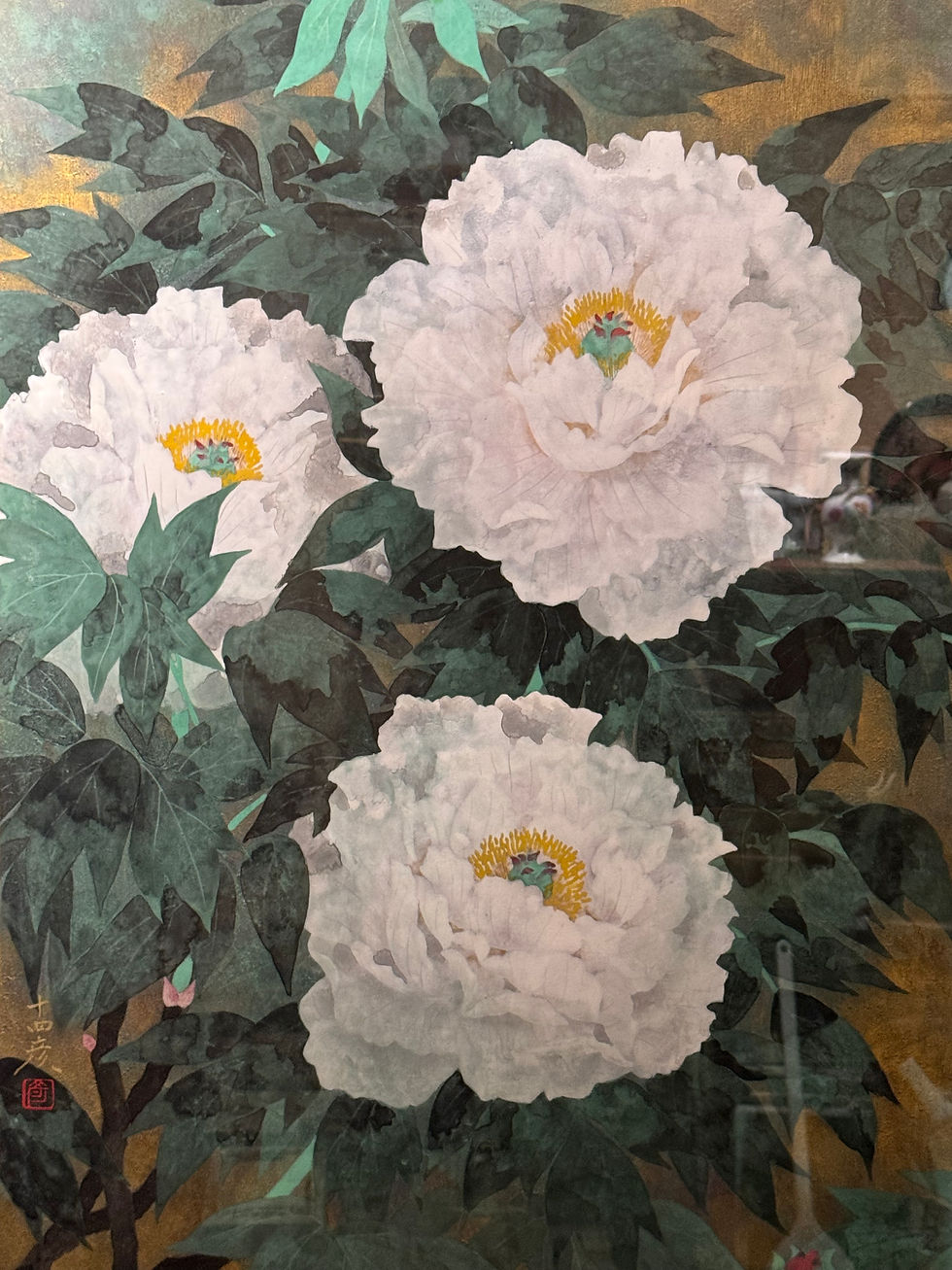 サムネイル： 新潟県日本画家　大矢十四彦　画　傑作　『薫花』　