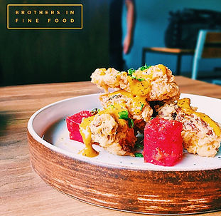Soft shell crab, compressed watermelons