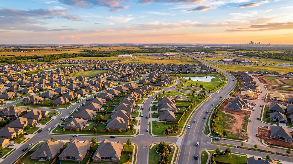 Suburban neighborhood in Mustang, Oklahoma in Canadian County — CYA Insurance Agency, your local Medicare, health, and life insurance broker