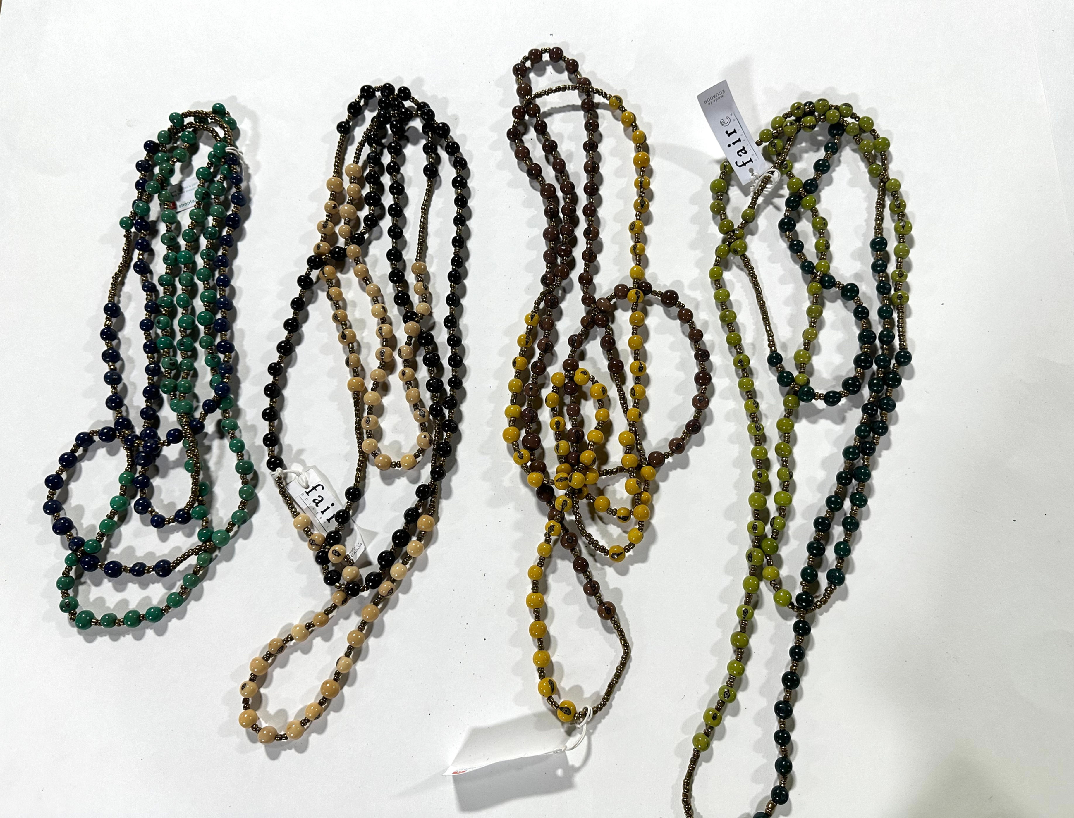 Beads, Set of 4 Two Tone Wrappable String of Beads