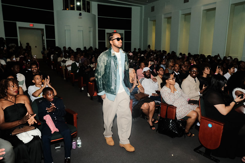 Alkeim Raines Jr walking in Jenevesque Media's pre-screening runway show, co-hosted by Brownmill Company, at the Newark Black Film Festival Premiere of Atelier: The Story of Brownmill Company on July 22, 2026 | Photographed by Zion Laster